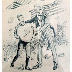 Charles Lindbergh Uncle Sam 1927 Pictorial Cover Lithograph Art Morris DWCC6